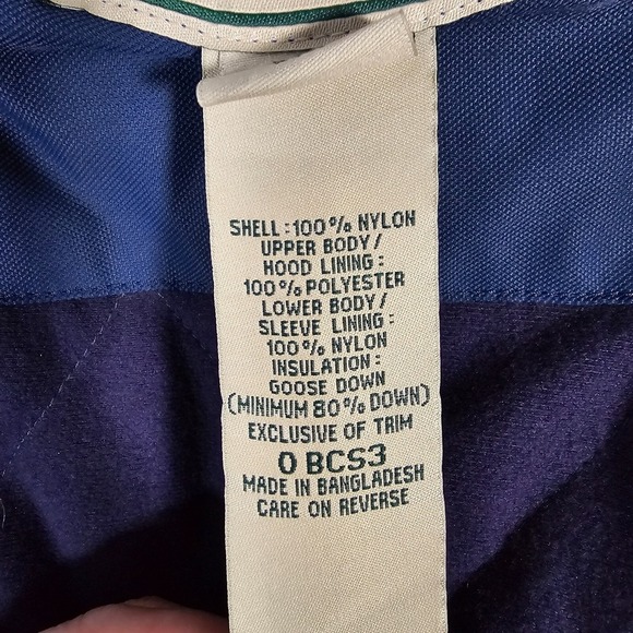 LL Bean Men Goretex Parka Jacket Size Large Blue Down Insulated Outdoor READ - Picture 6 of 13